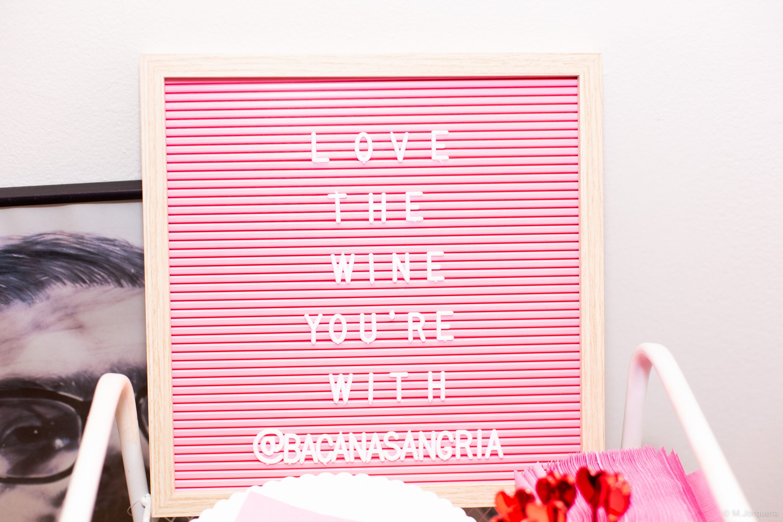 GALENTINE'S DAY PINK LETTER BOARD WINE SIGN