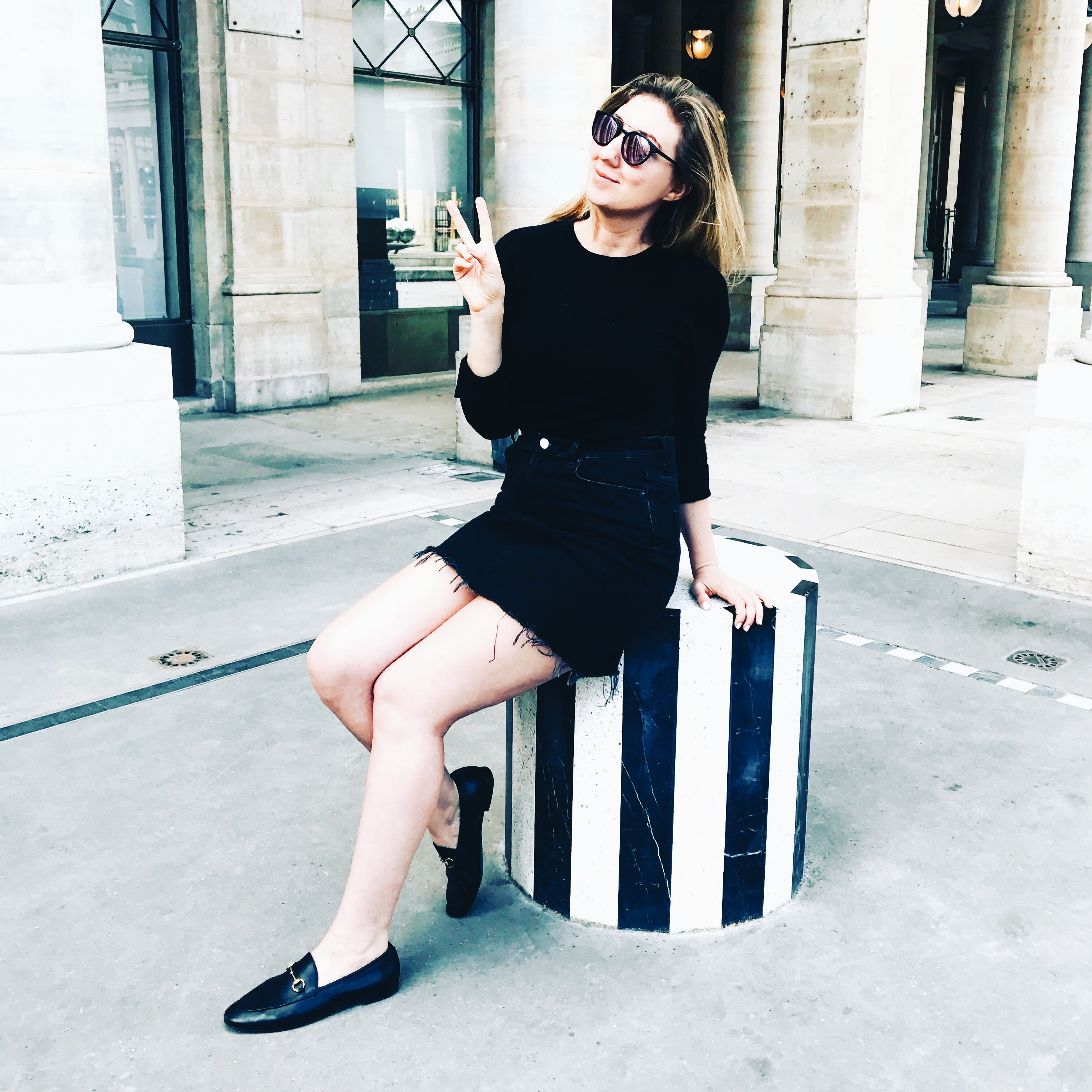 Monica posing in Paris 