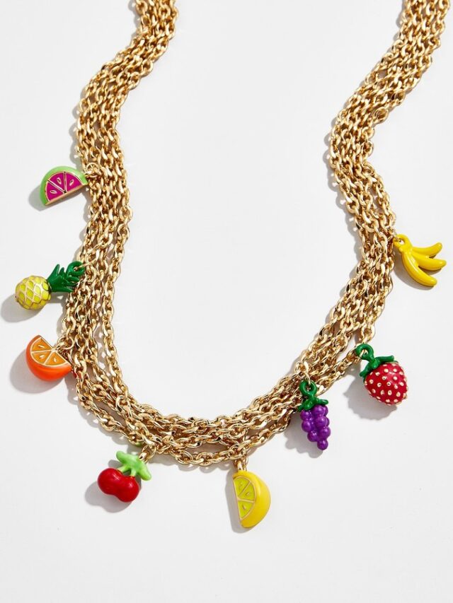 Fruity Fashion Pick layered gold plated necklace