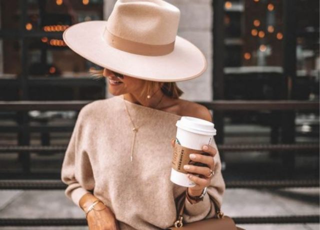 cream wool fedora 