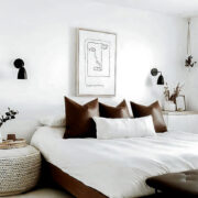 luxury bedroom with modern decor accents