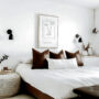 luxury bedroom with modern decor accents