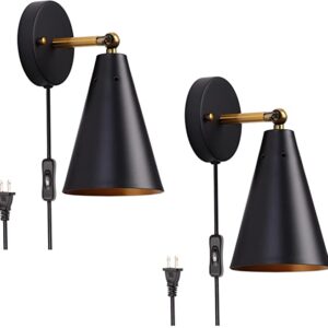 Black Industrial Wall Sconces - Set of Two