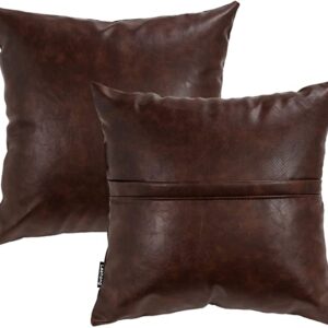 Leehong 20x20 Inches Faux Leather Cushion Covers