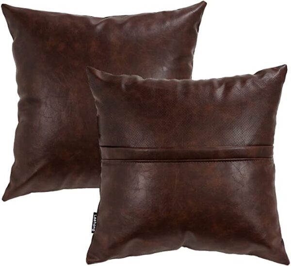 Leehong 20x20 Inches Faux Leather Cushion Covers